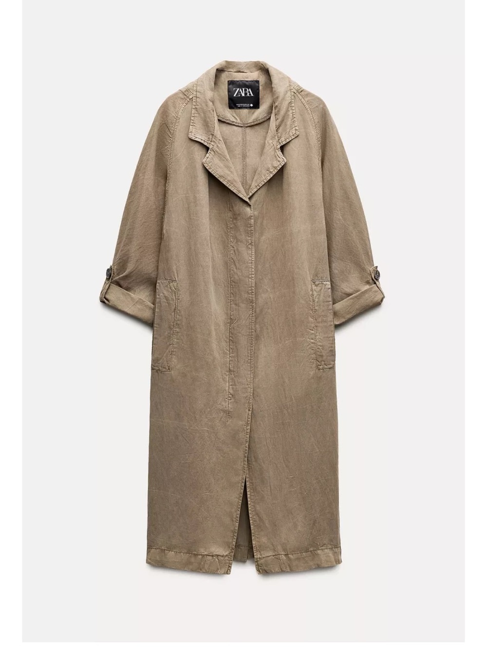 Zara Long Taupe Lightweight Trench Coat